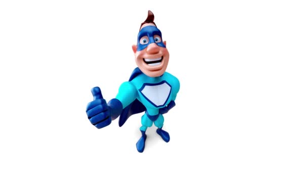 Karakter Pahlawan Super Lucu Dengan Jempol Atas Animasi — Video
