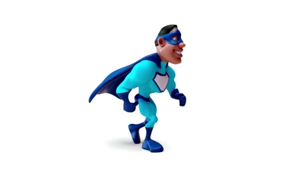 Funny Cartoon Character Superhero Running Animation — Stock Video © julos  #557566406