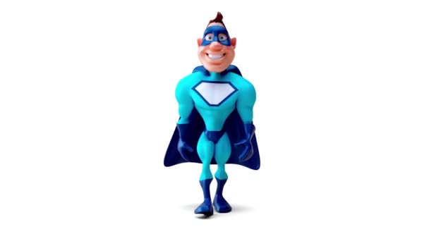Komik Çizgi Film Karakteri Süper Kahraman Yürüyor Boyutlu Animasyon — Stok video