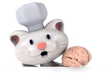 Barin 'li eğlenceli kedi - 3D Görüntü