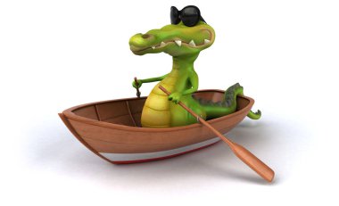 Teknede eğlenceli timsah 