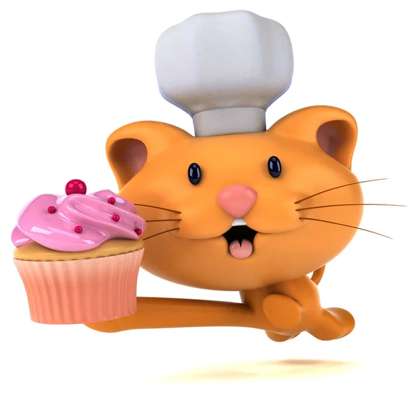 Fun Cat Cupcake Illustration — Stock Photo, Image