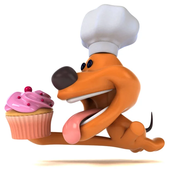 Fun Kutya Cupcake Illusztráció — Stock Fotó