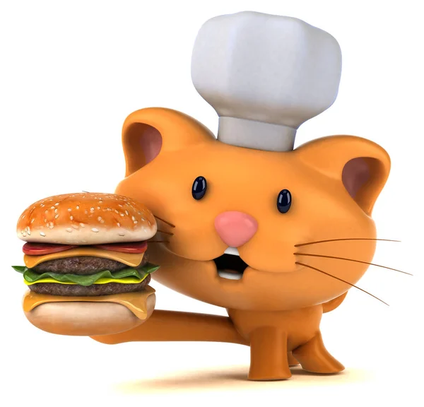Fun Cat Burger Ilustrace — Stock fotografie