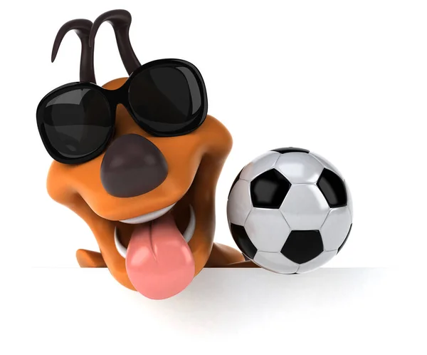 Fun Hund Mit Ball Illustration — Stockfoto