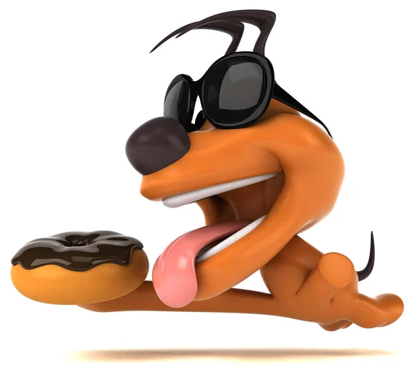 Zabawny Pies Pączkiem Ilustracja — Zdjęcie stockowe