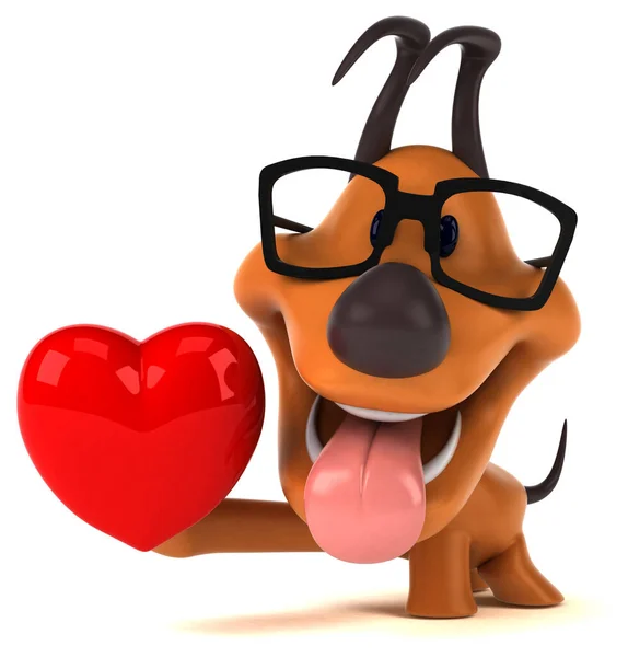 Fun Dog Heart Illustration — Stock Photo, Image