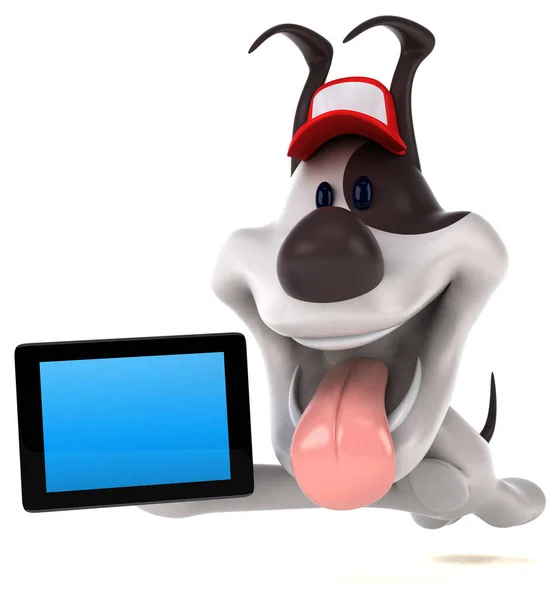 Tabletli Eğlenceli Köpek Görüntü — Stok fotoğraf
