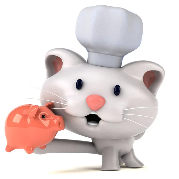 Fun Cat Piggy Bank Illustration — Stock Photo, Image