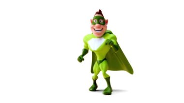 Komik çizgi film karakteri süper kahraman boksu - 3 boyutlu animasyon 