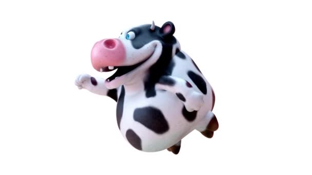 Vaca Divertida Volando Animación — Vídeo de stock