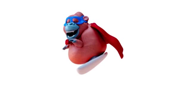 大猩猩超级英雄冲浪 3D动画 — 图库视频影像