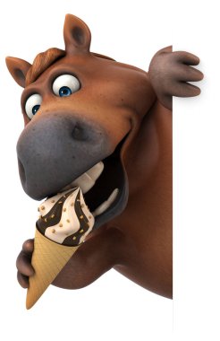 Dondurmalı eğlenceli at - 3D Görüntü