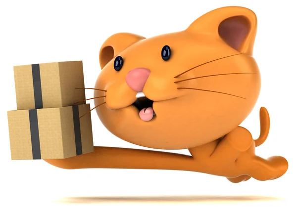 Fun Katze Mit Boxen Illustration — Stockfoto