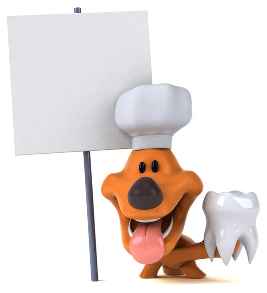 Весела Собака Зубом Ілюстрація — стокове фото