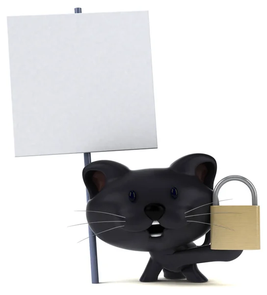 Fun Cat Lock Illustration — Stock Photo, Image