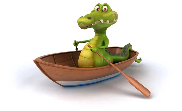 Zábavné Krokodýl Lodi — Stock fotografie