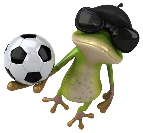 Fun Frosch Mit Ball Illustration — Stockfoto