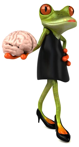 Fun Frog Brain Illustration — Stock Photo, Image