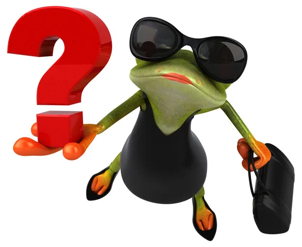 Fun Βάτραχος Ερώτηση Εικονογράφηση — Φωτογραφία Αρχείου