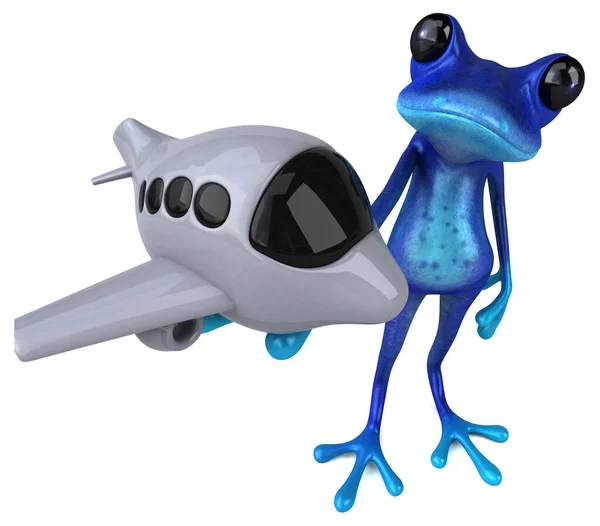 Fun Frog Plane Illustration — Stock Photo, Image