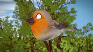 Ormanda uçan güzel kuş, animasyon 