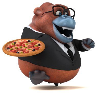 Pizzalı Fun Orang Outan - 3D Görüntü