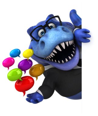 Eğlenceli Trex ile - 3d illüstrasyon kabarcıklar