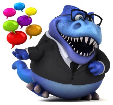 Eğlenceli Trex ile - 3d illüstrasyon kabarcıklar