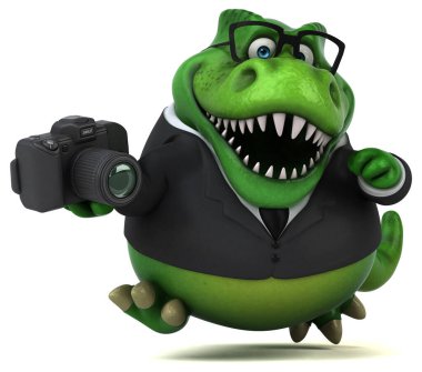 Eğlenceli Trex ile fotoğraf makinesi - 3d çizim