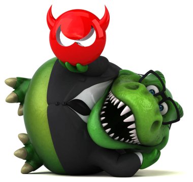 Eğlenceli Trex ile virüs - 3d çizim