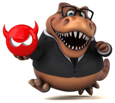 Eğlenceli Trex ile virüs - 3d çizim