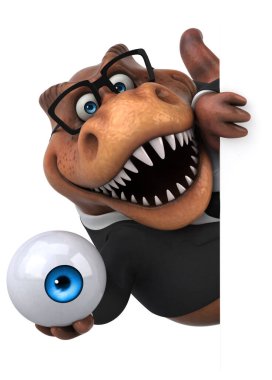 Eğlenceli Trex ile göz - 3d çizim