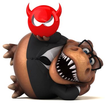 Eğlenceli Trex ile virüs - 3d çizim