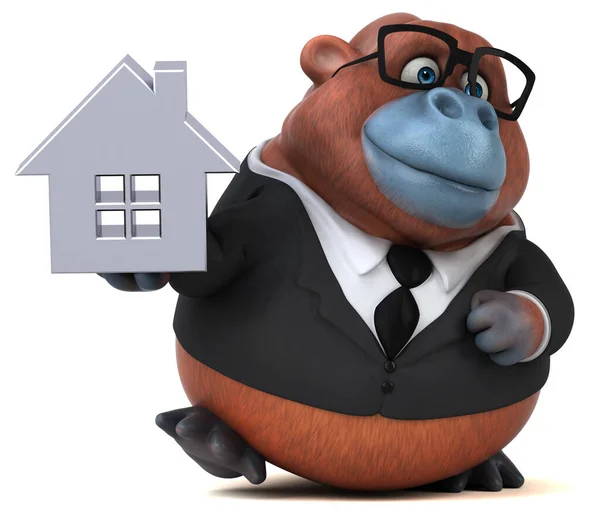 Fun Orang Outan House Illustration — Stock Photo, Image