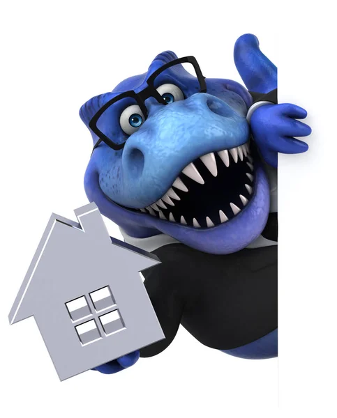 Leuk Trex Met Huis Illustratie — Stockfoto