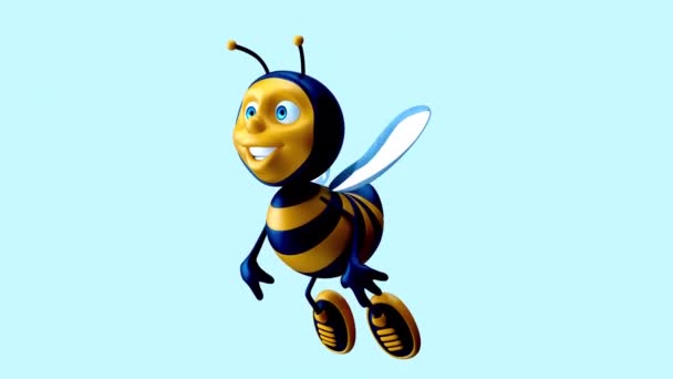 Fun Cartoon Character Bee Animation — Vídeo de Stock