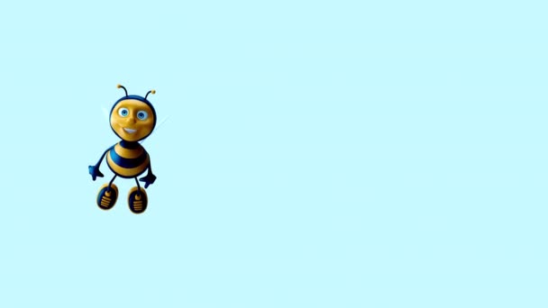 Fun Cartoon Character Bee Animation — Wideo stockowe