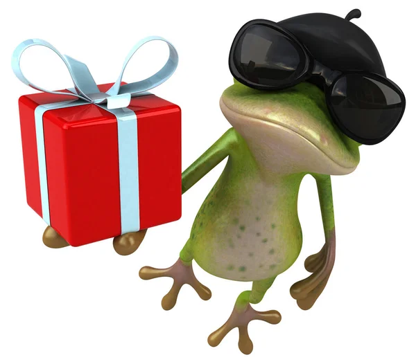 Fun Βάτραχος Δώρο Εικονογράφηση — Φωτογραφία Αρχείου