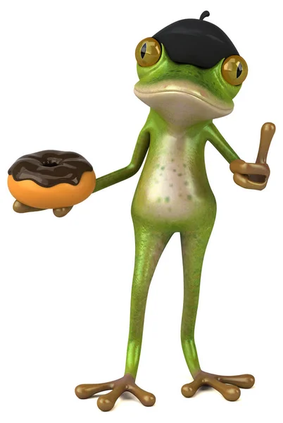 Fun Frog Donut Illustration — Stock Photo, Image