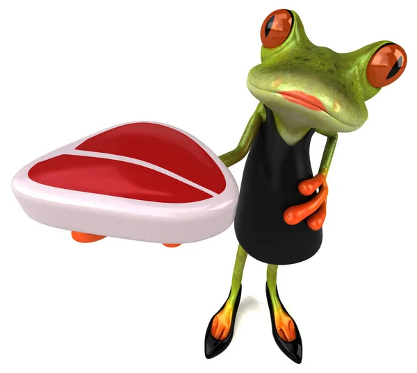 肉でカエルを楽しむ 3Dイラスト — ストック写真
