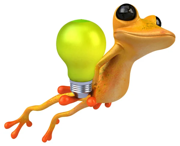 Lustiger Frosch Mit Lampe Illustration — Stockfoto