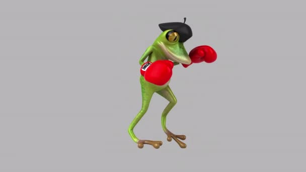Green frog boxing — Stock Video