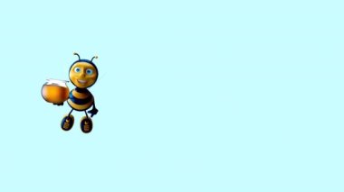 Ballı çizgi film karakteri arısı - 3 boyutlu animasyon 