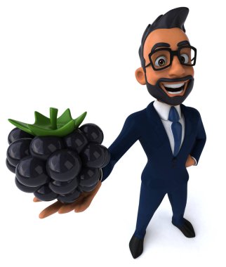 Hintli bir iş adamının 3 boyutlu eğlenceli çizimi.