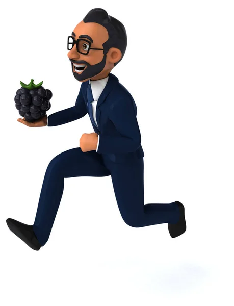 Fun Cartoon Illustration Indian Businessman Berry — Foto de Stock