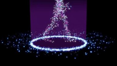 VR gözlüklü adam, soyut arkaplan - 3 boyutlu animasyon 