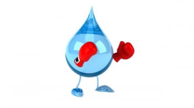 Bir çizgi film karakteri boksörünün 3 boyutlu eğlenceli animasyonu