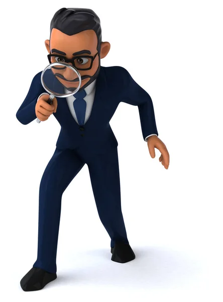 Fun Cartoon Illustration Indian Businessman Character — Stock Photo, Image