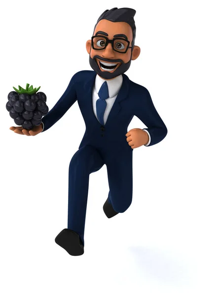 Fun Cartoon Illustration Indian Businessman Berry — Foto de Stock